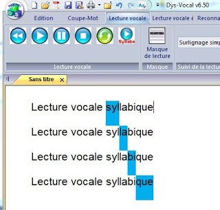 Lecture vocale syllabe par syllabe