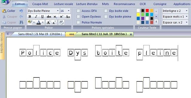 Polices adaptées aux troubles dyslexiques