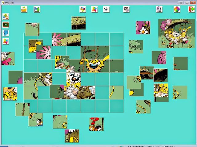 Puzzle dans Dys-Mot, pièces dispersées