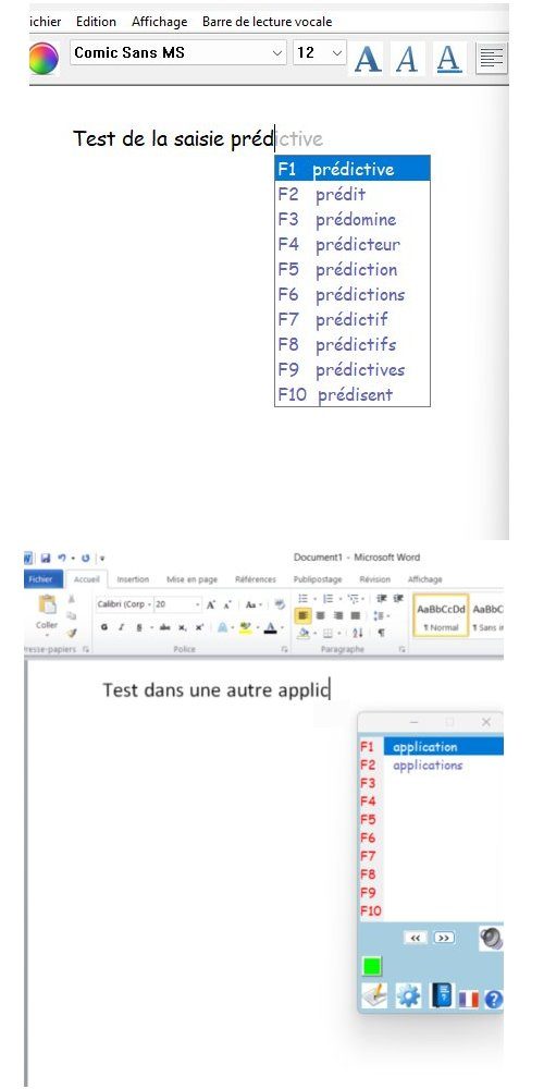 ScribeDico dans Dys-Vocal et Microsoft Word